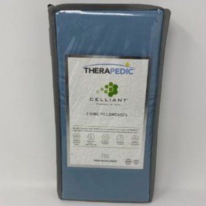 Therapedic Celliant 2 King Pillowcases 400TC Gray, Blue